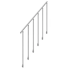 Rampe arrondie pour escalier Stroomi aluminium argent