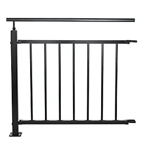 Pack balustrade FORTIA verticale à plat noir ral 9005