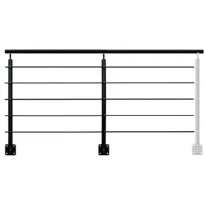 Kit balustrade latérale aluminium noir "Jorun" H. 1,17 m x L. 2 m