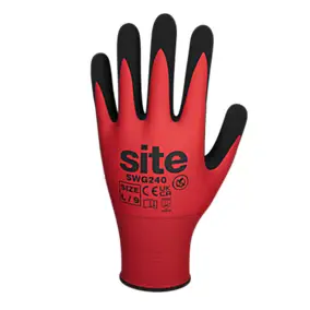 Gants de manipulation générale en mousse nitrile Site rouge - Taille 9 (L)