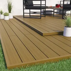 Lame de terrasse composite marron "Neva Protect" L. 2,2 m x l. 145 mm x EP. 21 mm
