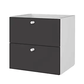 Bloc avec 2 tiroirs pour étagère cube GoodHome Mixxit anthracite