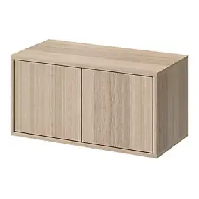 Étagère murale rectangulaire avec portes GoodHome Rigga effet chêne L. 60 cm