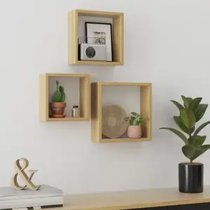 Lot de 3 cubes imitation bois 30 cm "Rabella"