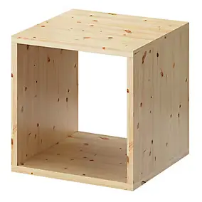 Étagère murale cube en pin massif GoodHome Rigga L. 30 cm