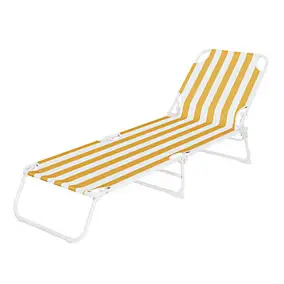 Bain de soleil Curacao rayures jaunes confortable et coloré