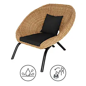 2 fauteuils GoodHome Loa effet rotin