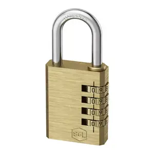 Cadenas à combinaison laiton 50 mm à 4 chiffres pour portails et rangements