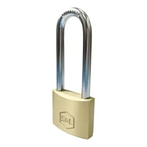 Cadenas laiton longue anse acier trempé 40 mm pour portail