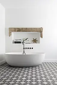 Rouleau PVC Gerflor Saloon Alma blanc et noir (vendu au m²)
