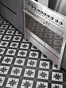 Rouleau PVC Gerflor Saloon cordoba noir et blanc (vendu au m²)