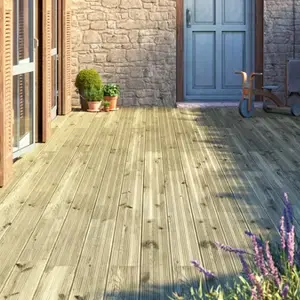 Lame de terrasse "Lemhi" pin vert L. 2,4 m x l. 14,4 x EP. 2,7 cm