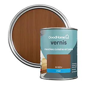 Vernis meubles cuisine et bains GoodHome acajou mat 250 ml
