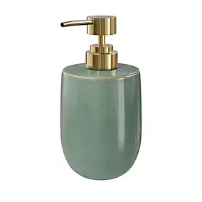 Distributeur de savon vert et doré l.9 x H.16,7 x P.9 cm, GoodHome Boann