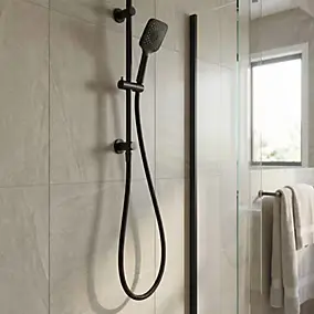 Flexible de douche pvc 180 cm, noir, GoodHome Levanna