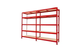 Étagère métal 10 tablettes L. 200 x H. 192 x P. 45 cm rouge