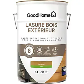 Lasure bois extérieur GoodHome satin chêne clair 5L