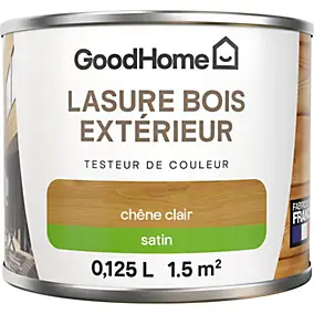 Lasure bois extérieur GoodHome satin chêne clair 125ml
