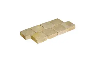 Pavé carré sable vieilli 10 x 10 cm. Ép. 3,4 cm.