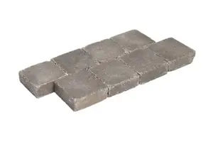 Pavé carré gris 10 x 10 cm. Ép. 3,4 cm.