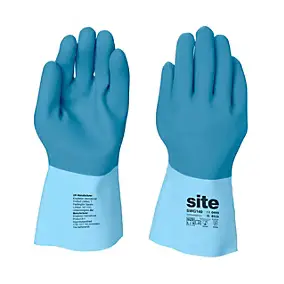 Gants de maçon en latex bleu, Taille 8, Site