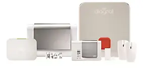 Pack alarme DIAGRAL Précision sirène / GSM DIAG04CSF et 2 détecteurs d'ouverture miniature DIAG39APX