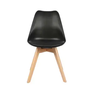 Chaise scandinave "Brina" noire - : H. 81,5 x l. 48 x P. 54,5 cm.