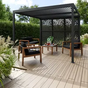 Pergola à lames orientables noire "Salixa" 3 X 3 mètres