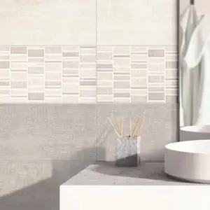 Carrelage mural "Sabio" gris - l. 20 x L. 60 cm
