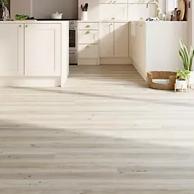 Lame PVC clipsable Mambo 124x19 cm décor bois blanc rustique GoodHome (vendue au carton)