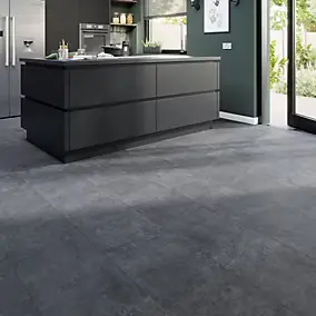 Dalle minérale composite clipsable Italo 80x40 cm décor béton anthracite GoodHome (vendue au carton)