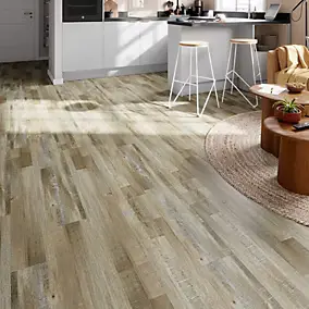 Lame PVC clipsable Mambo 124x19 cm décor bois multi-lames rustique GoodHome (vendue au carton)