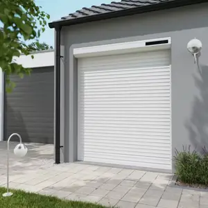 Volet roulant solaire motorisé aluminium blanc 215 x 180 cm