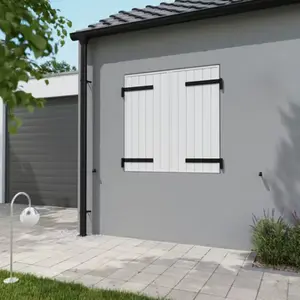 Volet battant 2 panneaux PVC blanc 125 x 120 cm