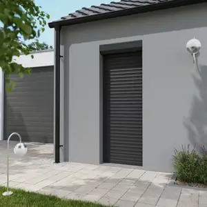 Volet roulant motorisé aluminium gris 215 x 80 cm