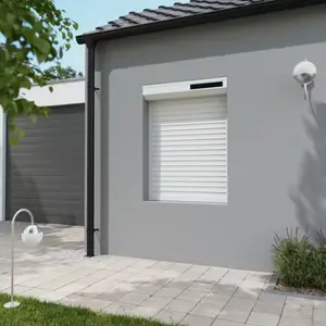 Volet roulant solaire motorisé aluminium blanc 135 x 100 cm