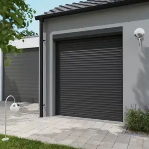 Volet roulant motorisé aluminium gris 215 x 80 cm