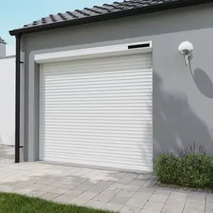 Volet roulant solaire motorisé aluminium blanc 215 x 240 cm
