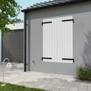 Volet battant manuel 2 panneaux PVC blanc 175 x 120 cm