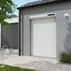 Volet roulant solaire motorisé aluminium blanc 215 x 140 cm
