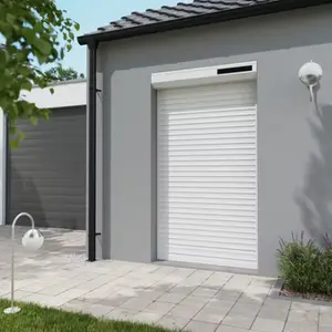 Volet roulant solaire motorisé aluminium blanc 215 x 120 cm