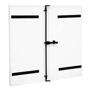 : Volet battant manuel 2 panneaux PVC blanc 145 x 120 cm