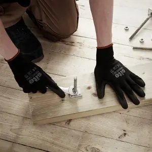 Gants tous travaux pleins noir polyuréthane Taille.7