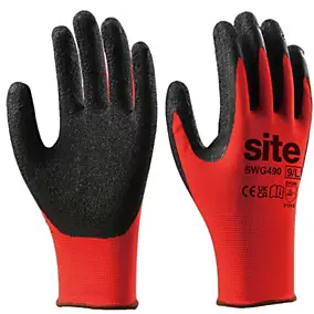 5 paires de gants en maille à revêtement latex Site Taille 8 (M)