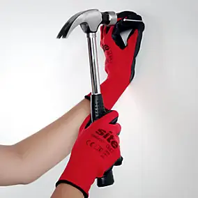 5 paires de gants en maille à revêtement latex Site Taille 9 (L)