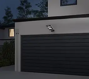 Applique murale extérieure LED intégrée solaire Anaheim noir 1000lm IP44 Goodhome