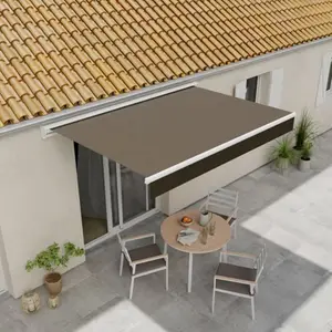 Store banne manivelle avec semi cassette 3 x 2 m Taupe