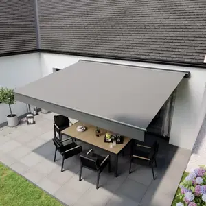 Store banne motorisé avec semi cassette 4 x 3 m Gris