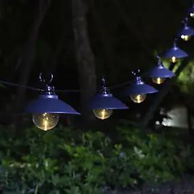 Guirlande lumineuse LED solaire 10 lumières IP44 blanc chaud L.7,05m gris foncé