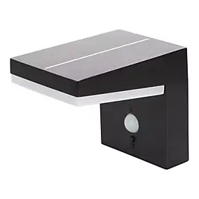 Applique murale extérieure solaire LED intégrée à détection Tomman 650 lm IP44 noir GoodHome